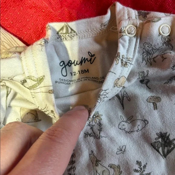 Goumi Baby Bamboo Onesies Set of 3 - Beige and Light Blue - Picture 3 of 4